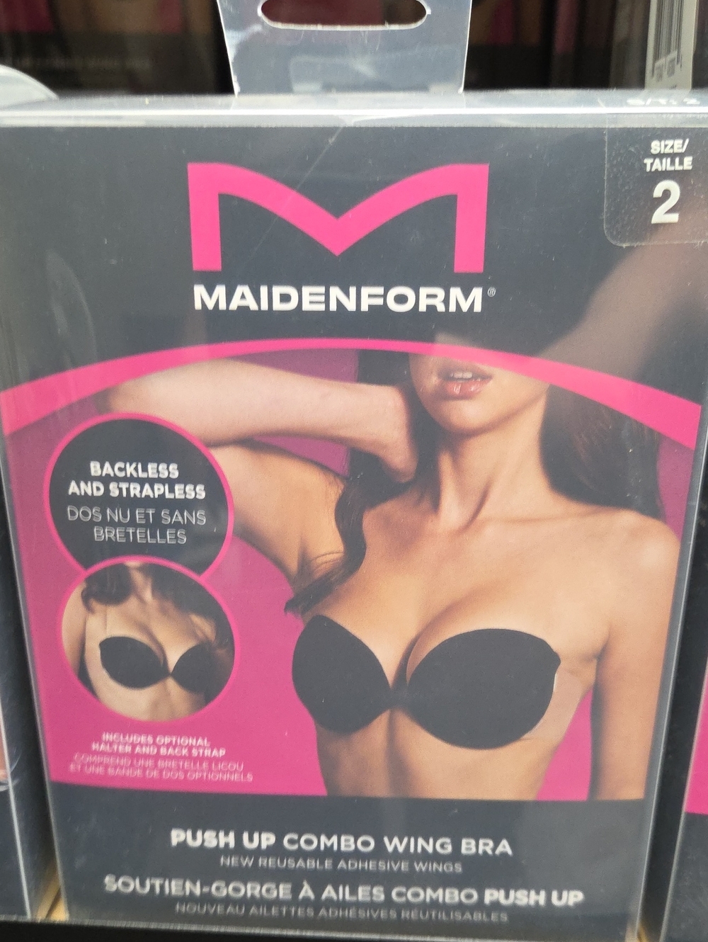 Maidenform Black Push-Up Strapless Wing Bra